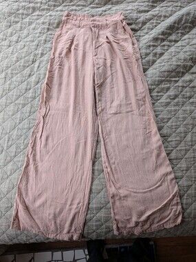 Wild Fable Wide Leg Tan  Linen Blend Pants